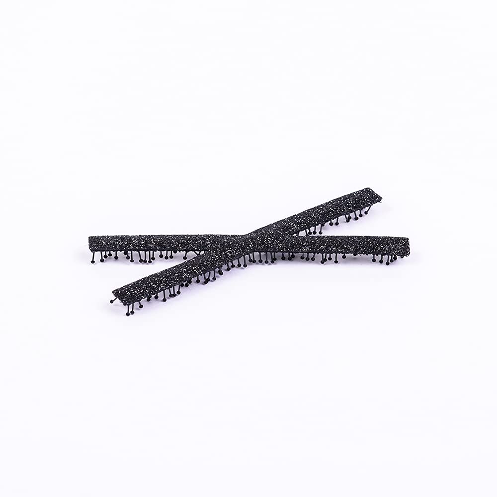 Glitter Plain-Color No-Crease Hair Clip for Bangs, Made in Japan, Ribbons, Cross, Hearts, Five-Point Shapes and Rectangles