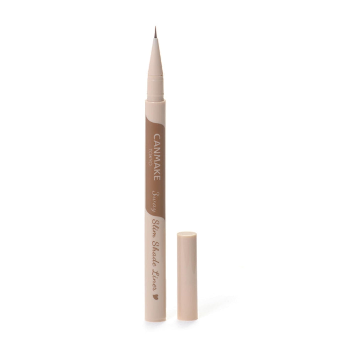 Canmake 3-Way Slim Shade Liner, Fine-Brush Liquid Liner for Double Eyelid Lines, Under-Eye Shadow and Eyebrow Hairs, Waterproof, 0.72 mL