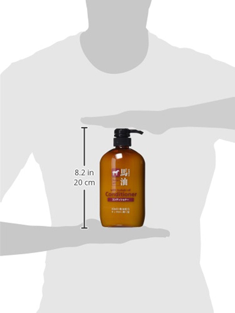 Kumano Yushi Horse Oil Conditioner with Horse Oil, Camellia Oil and Hyaluronic Acid for Glossy Hair, Weakly Acidic, 600 mL Pump Bottle, One or Two Bottles