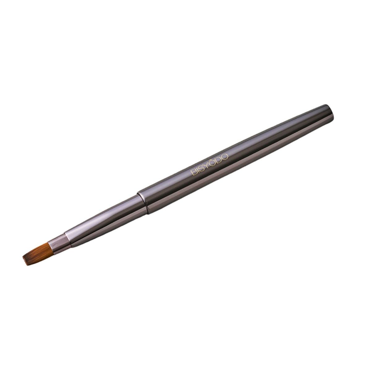 Slide Lip Brush S-519, Shiori Series Retractable Lip Brush with Fine Synthetic Bristles and a Slim Metal Case, 17 cm