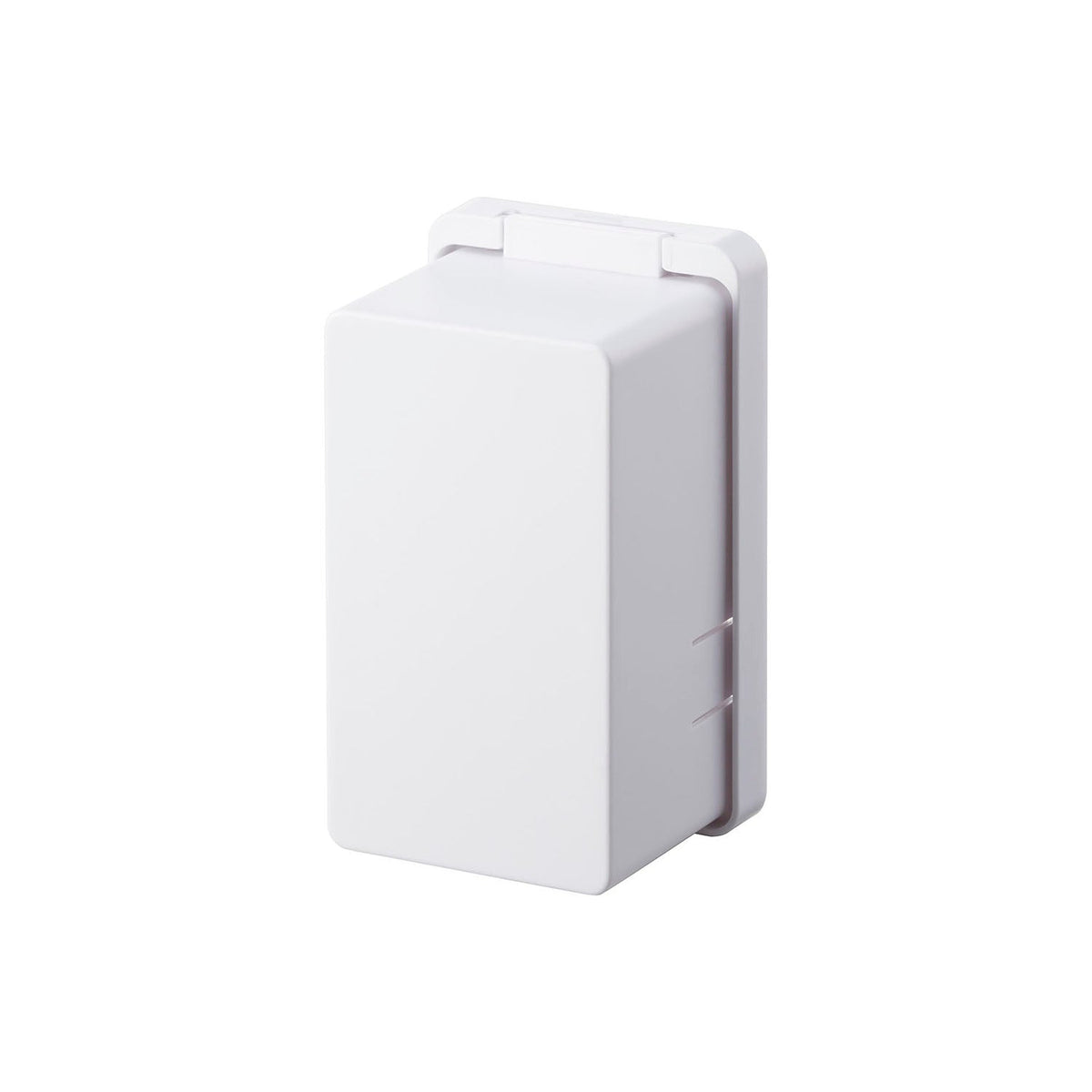 Yamazaki Smart Outlet Guard Smart, Full-Cover Outlet Guard for One to Three Socket Wall Outlets That Keeps Dust Out and Children and Pets Away From Plugs, Lockable, Screws and Tape Included, 7 x 6 x 12 cm and 65 g, White or Black
