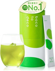 Boco-to-Deco whole-plant ashitaba green juice tube package by Teinei Tsuhan
