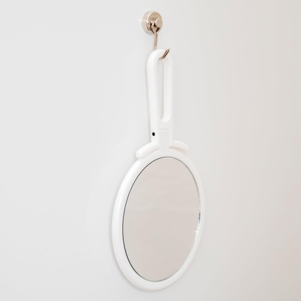 Horiuchi Hyper View Stand and Hand Mirror, Water-Repellent 110 mm Round Folding Mirror in Black or White, Made in Japan