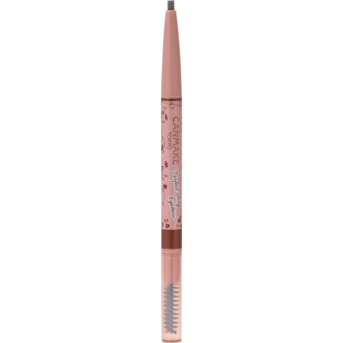 Canmake Perfect Airy Eyebrow, Waterproof Retractable Brow Pencil with Spiral Brush for Soft, Fluffy Brows