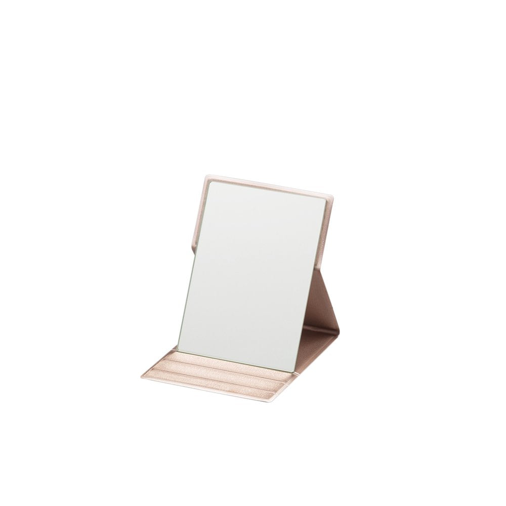 Pro Model Folding Makeup Mirror, Frameless Polished Glass with a Cushioned Fold-Out Cover, 4 Sizes, Black or Pink