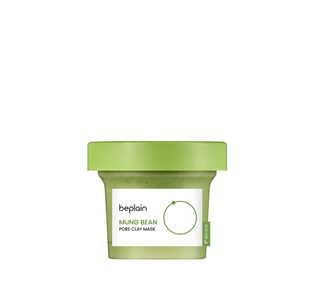 beplain Mung Bean Pore Clay Mask, Wash-Off Pore Clay Pack with Mung Bean and Coconut Powder, 120 mL