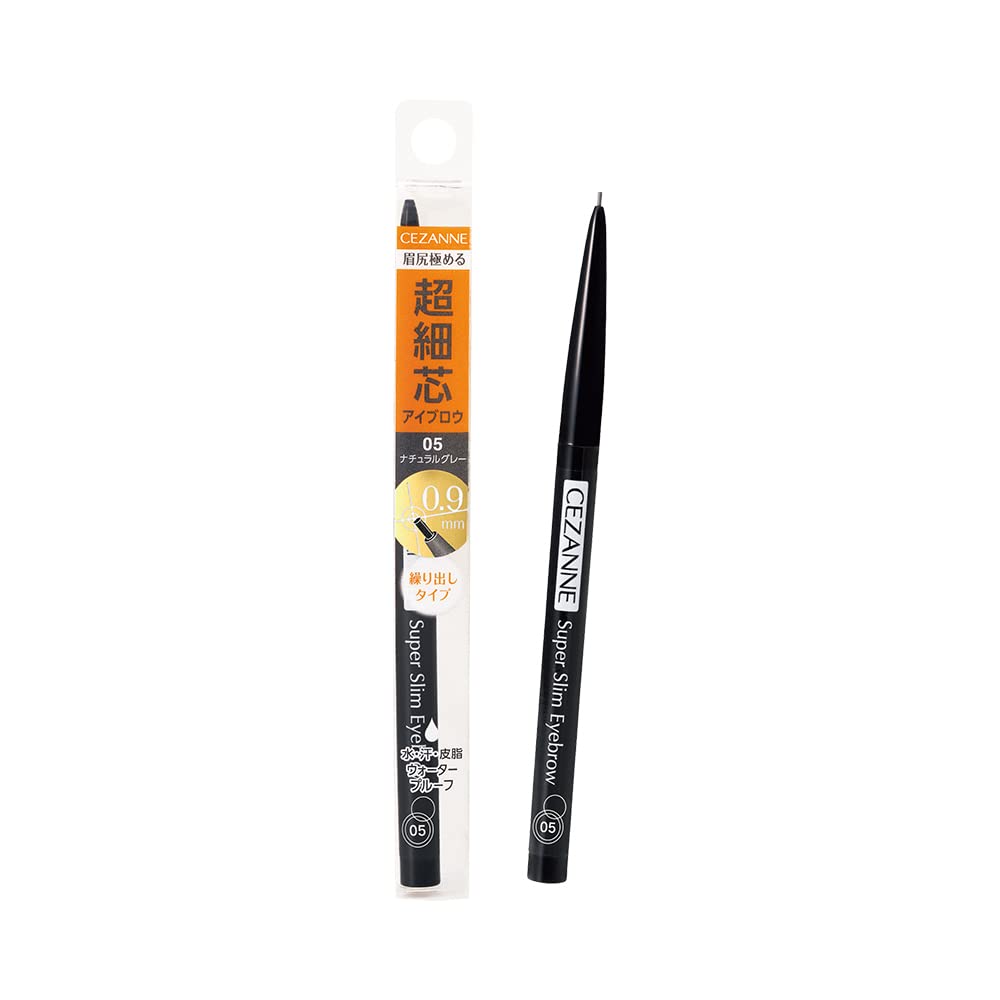 Cezanne Super Slim Eyebrow Pencil, 0.9 mm Twist-Up Waterproof Brow Pencil, 8 Shades