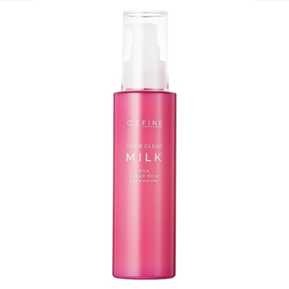 Cefine Herb Clear Milk Peeling Emulsion with 28 Beauty Serum Ingredients and Hyaluronic Acid, 120 mL Pump Bottle