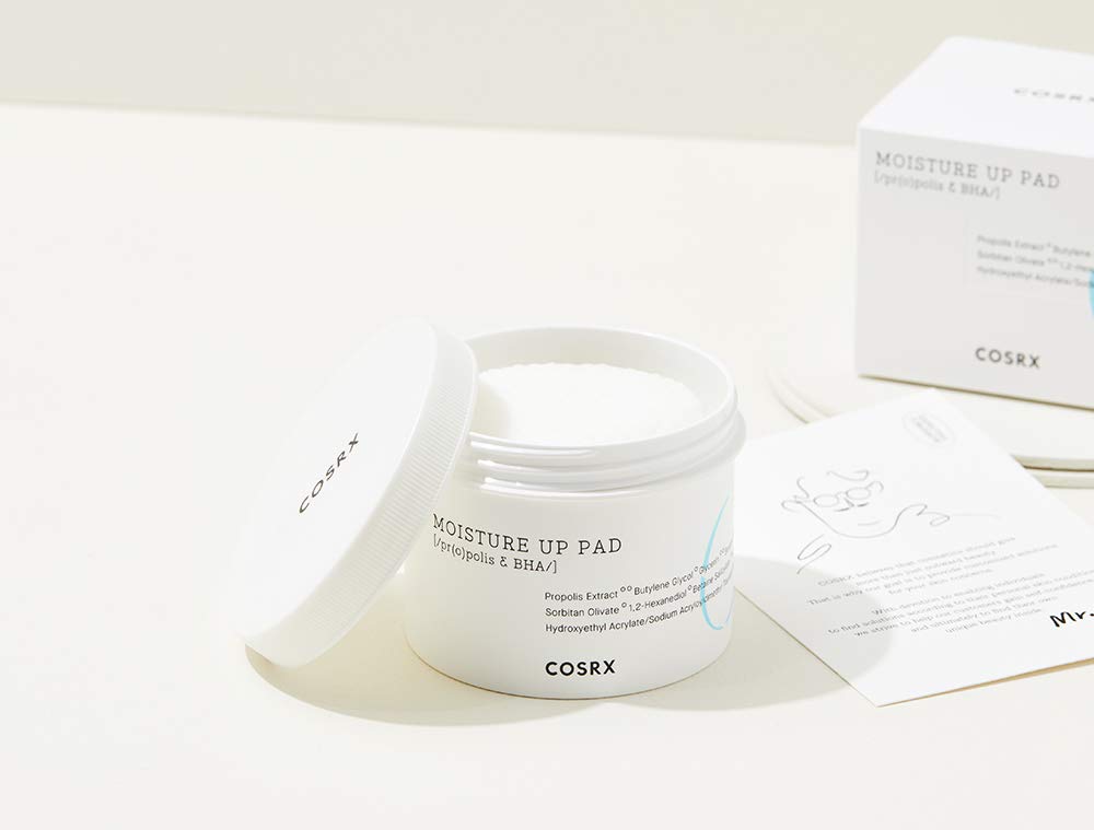 COSRX One Step Moisture Up Pad, Propolis and BHA Toner Pads for Dry Skin, 70 Pads