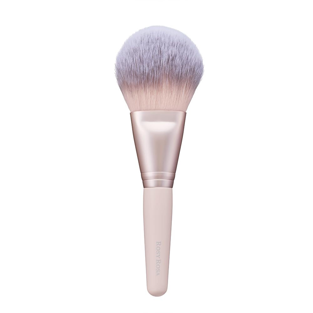 Rosy Rosa Powder Fan Brush PK, Fan-Shaped All-Powder Makeup Brush with Fine Tips and Soft Cover, Pink