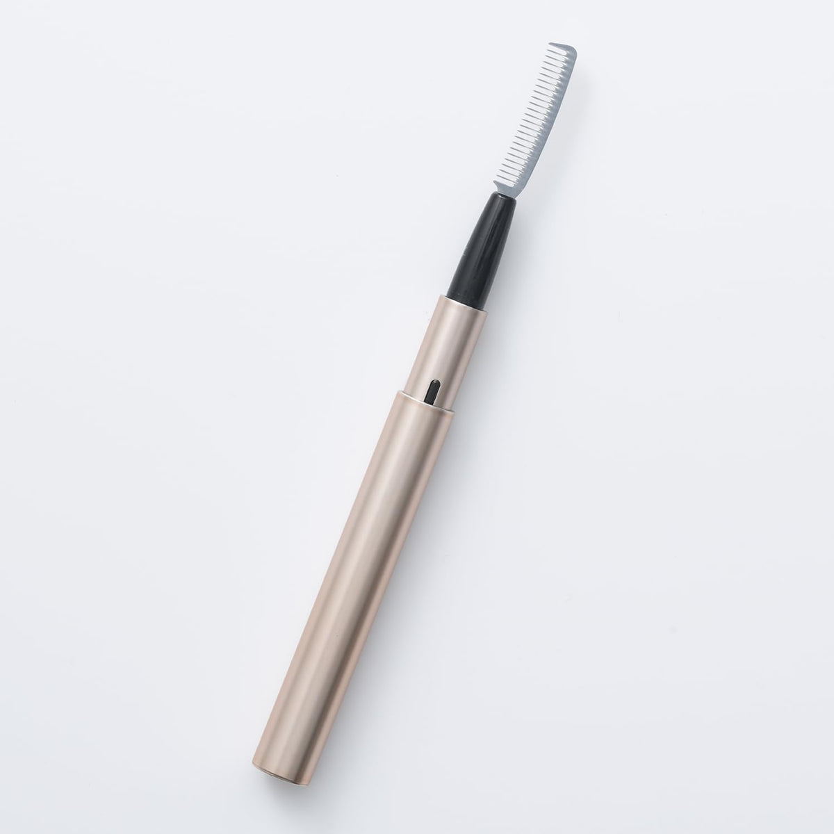 KAI Mini Maru Mascara Comb KQ2212, Slide-Cap Portable Metal Lash Comb for Separating Lashes and Removing Clumps