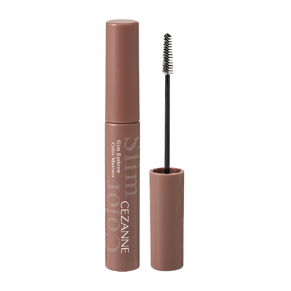 Cezanne Slim Eyebrow Color Mascara C4 Soft Greige 4.0 g, Ultra-Fine Brush Brow Mascara with Nuance Colour and Airy Texture, Made in Japan