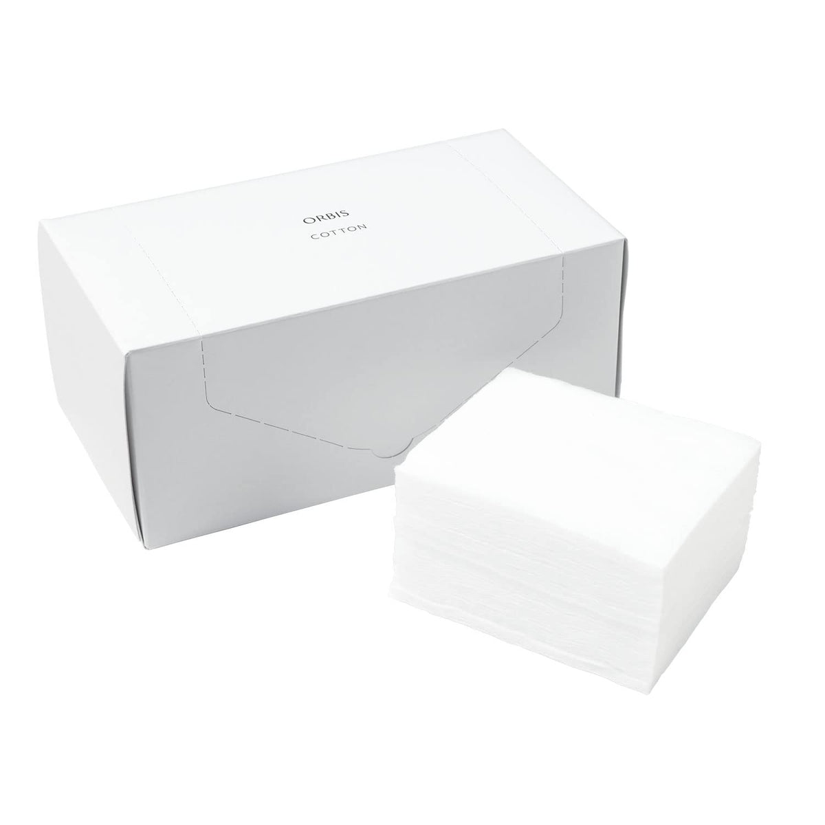 Orbis Cotton, 40 Smooth-Surface Plump 100% Cotton Pads of 60 x 75 mm with OEKO-TEX Standard 100 Certification, Made in Japan