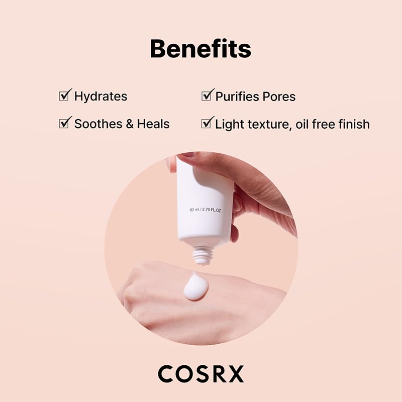 COSRX AC Collection Lightweight Soothing Moisturizer, Tea Tree and CentellAC-Rx Moisturising Gel Cream for Acne-Prone Skin, 80 mL