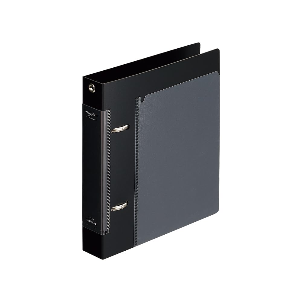 Lihit Lab Collection Ring File, Mini, A5, A5 Wide, A4, A4 Wide or A4 Super-Wide with 2 or 4 Rings and Polypropylene Cover for Cards, Photos and Papers, Jet Black or Milky White