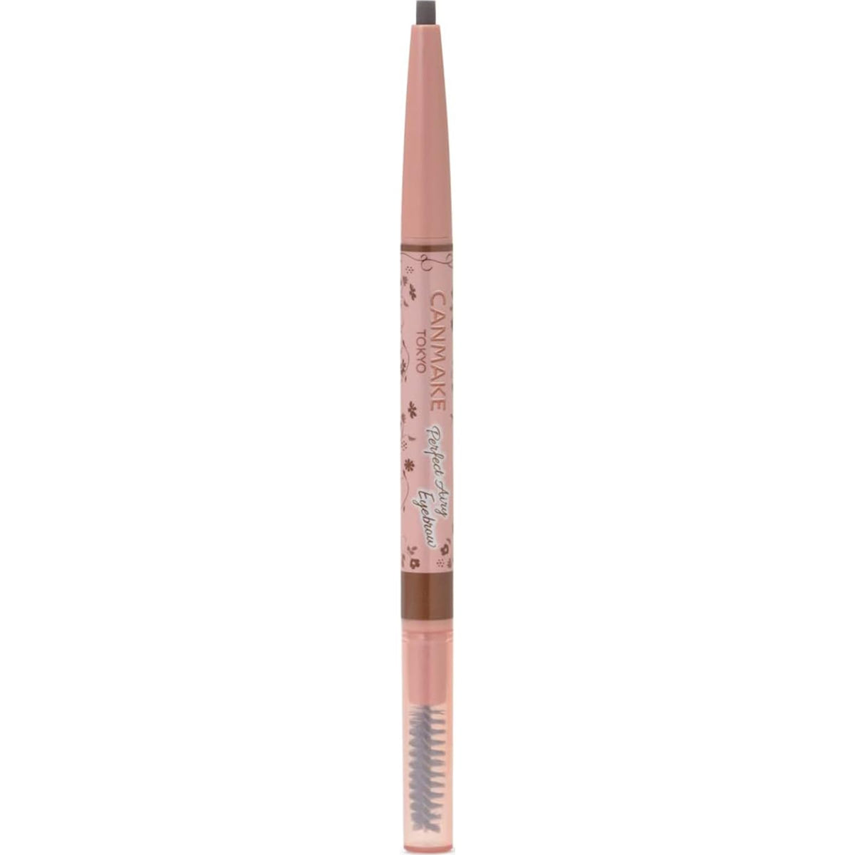 Canmake Perfect Airy Eyebrow, Waterproof Retractable Brow Pencil with Spiral Brush for Soft, Fluffy Brows