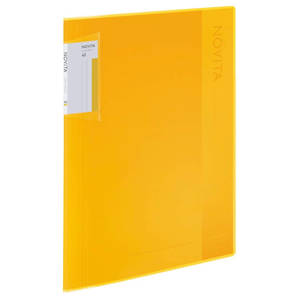 Kokuyo Novita Clear Book, Fixed Type A4-S with 40 Pockets for 500 Sheets, Spine Stretches 8 to 50 mm, 307 x 251 mm, Recycled PP Cover, Nine Colours