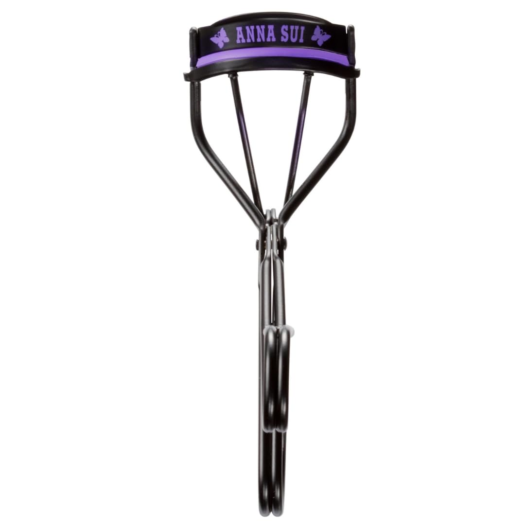 Anna Sui Eyelash Curler N, Black Curler with Purple Rubber Pad and Butterfly Marks, Replacement Rubber Option