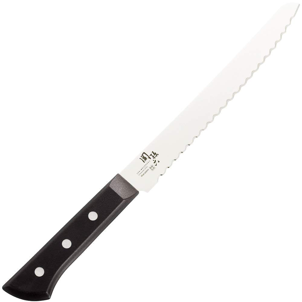 KAI Seki Magoroku Wakatake Bread Knife 210 mm AB5425 with Serrated Stainless Blade and Dishwasher-Safe Resin Handle, Made in Japan