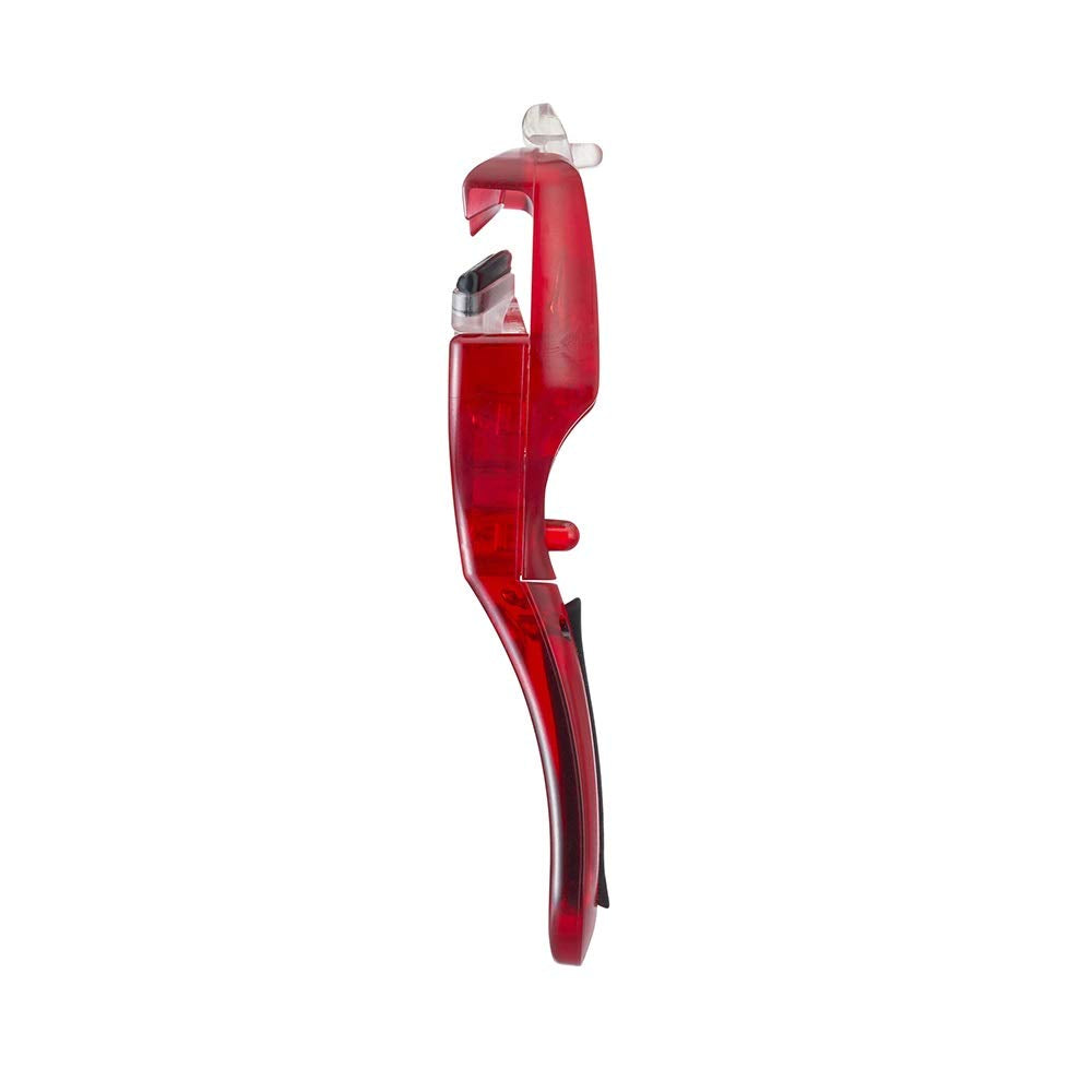 Rosy Rosa Slim Eyelash Curler, Compact Red Eyelash Curler with Stepped Silicone Pad and Built-In Spare Pad, Gentle 35.8R Curve