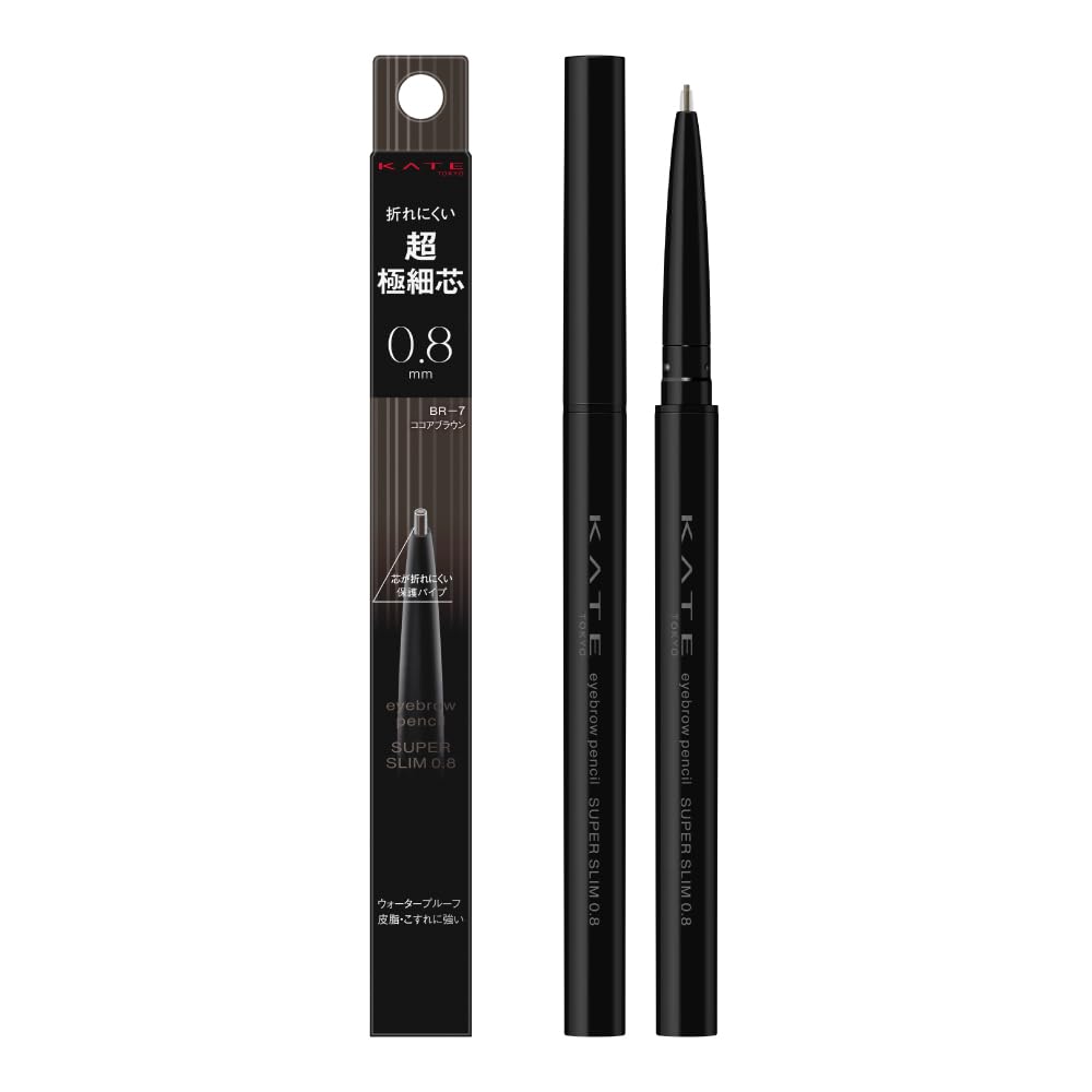Kate Eyebrow Pencil Super Slim 0.8, Waterproof Mechanical Brow Pencil with Ultra-Fine 0.8 mm Break-Resistant Core and Protective Pipe, 6 Shades