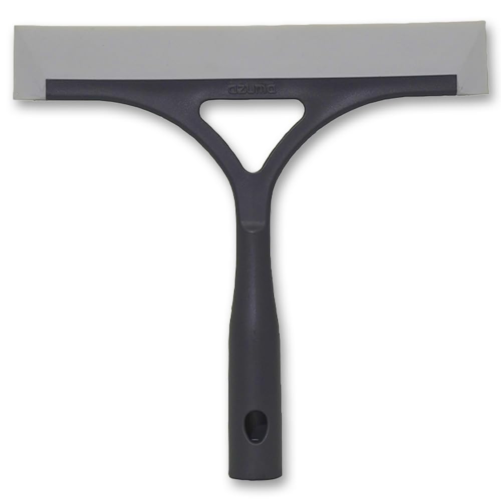 Azuma smart Bathroom Squeegee, Flexible Rubber Blade with Magnet Storage for Steel Walls, 21 x 22 cm and 61 g, White or Dark Grey