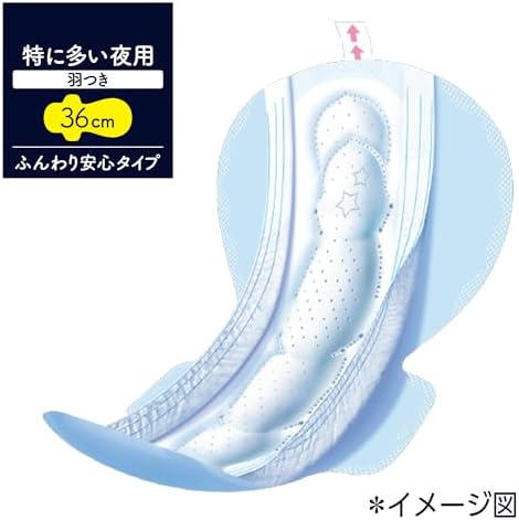 36cm winged overnight napkin structure