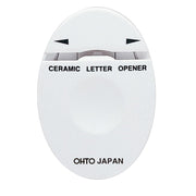 Ohto Ceramic Letter Opener CLO-A-WT, White, Double-Edged for Right and Left Hands, Leaves No Cut Waste, Made in Japan