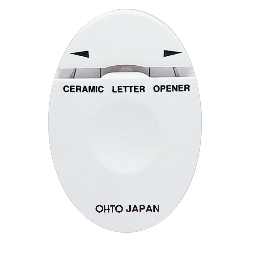 Ohto Ceramic Letter Opener CLO-A-WT, White, Double-Edged for Right and Left Hands, Leaves No Cut Waste, Made in Japan