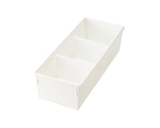 like-it Drawer Inner Lingerie Case, Divided Tray with Two Sliding Dividers, 14 x 33 x 9.5 cm and 325 g, Made in Japan, White, Clear or Brown