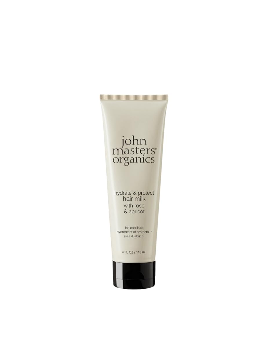 John Masters Organics Hydrate and Protect Hair Milk with Rose and Apricot, Leave-In Hair Treatment, 118 mL