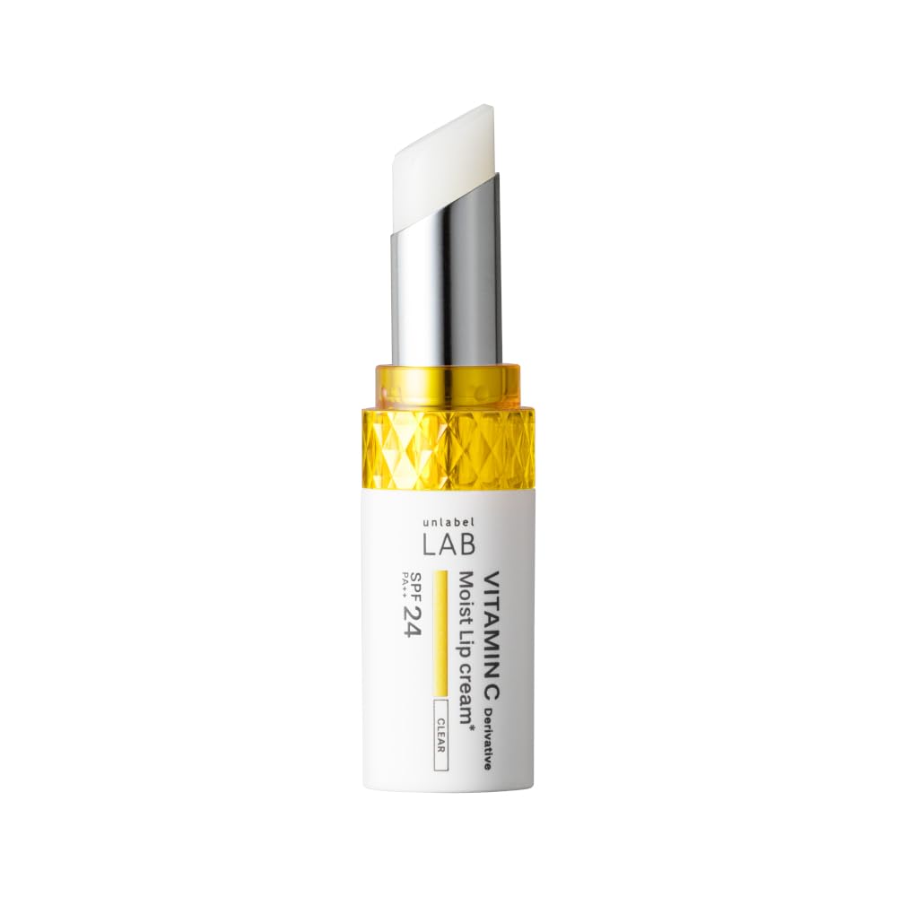 Unlabel Lab Vitamin C Moist UV Lip Cream SPF24 PA++ 4 g, Clear Concentrated Serum Lip Balm with Ultra-High-Pressure Vitamin C Derivative