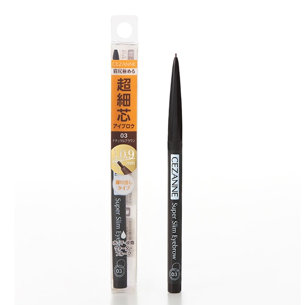 Cezanne Super Slim Eyebrow Pencil, 0.9 mm Twist-Up Waterproof Brow Pencil, 8 Shades