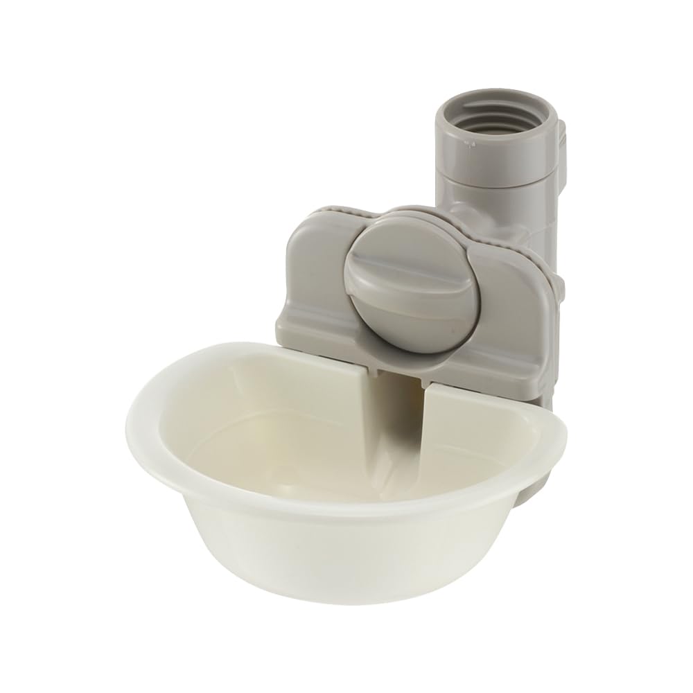 Richell Cat Water Dish S White 11.9 x 17.5 x 9.6 cm, Cage-Mounted Pet Water Bowl That Refills from a Bottle, 110 mL, Fits Wire 2.8 to 5 mm