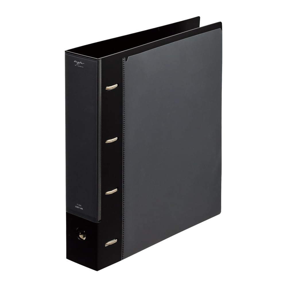 Lihit Lab Collection Ring File, Mini, A5, A5 Wide, A4, A4 Wide or A4 Super-Wide with 2 or 4 Rings and Polypropylene Cover for Cards, Photos and Papers, Jet Black or Milky White