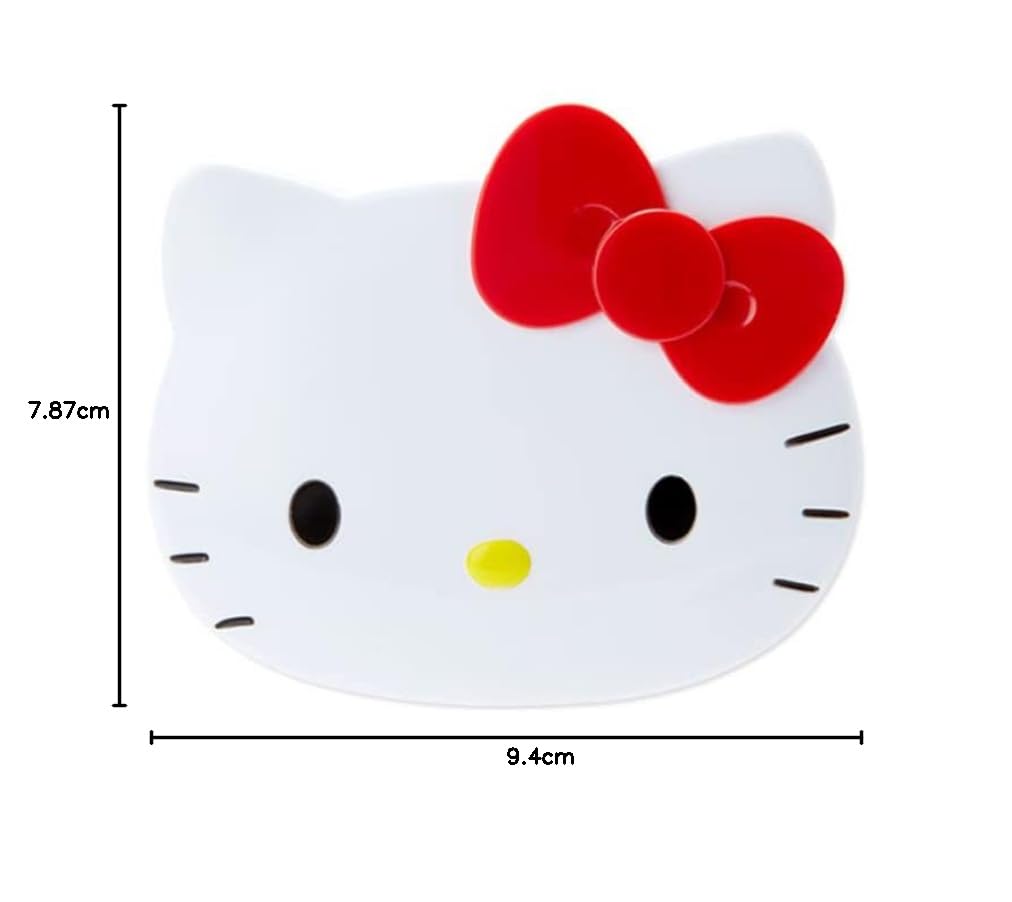 Sanrio Character Face-Shaped Folding Mirror and Comb Set, Compact Pocket Mirror, 7 Characters