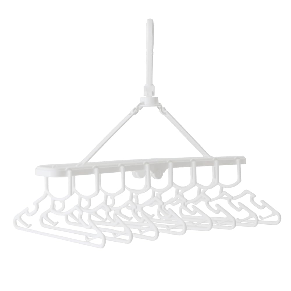 PUPPAPUPO Folding 8-Hanger Laundry Rack for Baby and Kids Clothes, 360-Degree Rotating Hook, 41.5 x 29 x 53 cm Polypropylene in Gray or White