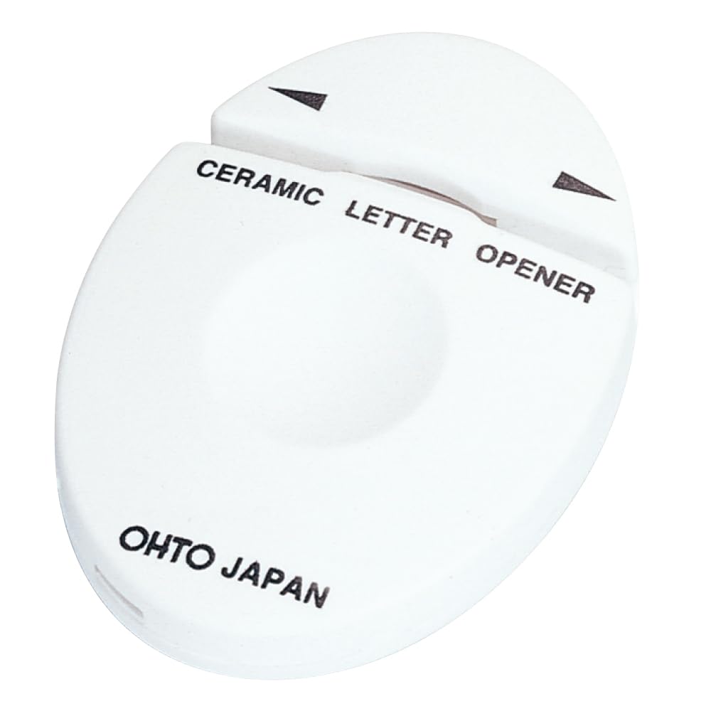 Ohto Ceramic Letter Opener CLO-A-WT, White, Double-Edged for Right and Left Hands, Leaves No Cut Waste, Made in Japan