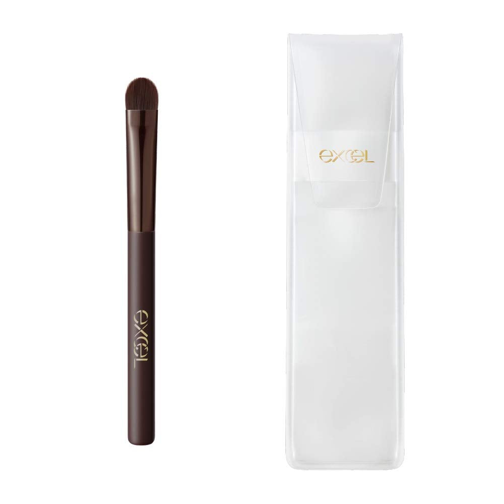 Excel Eye Shadow Brush S Type, Dense Round Eyeshadow Brush with Soft Synthetic Fibre Bristles for Pinpoint Shading and Smudging, with Brush Case, Made in China