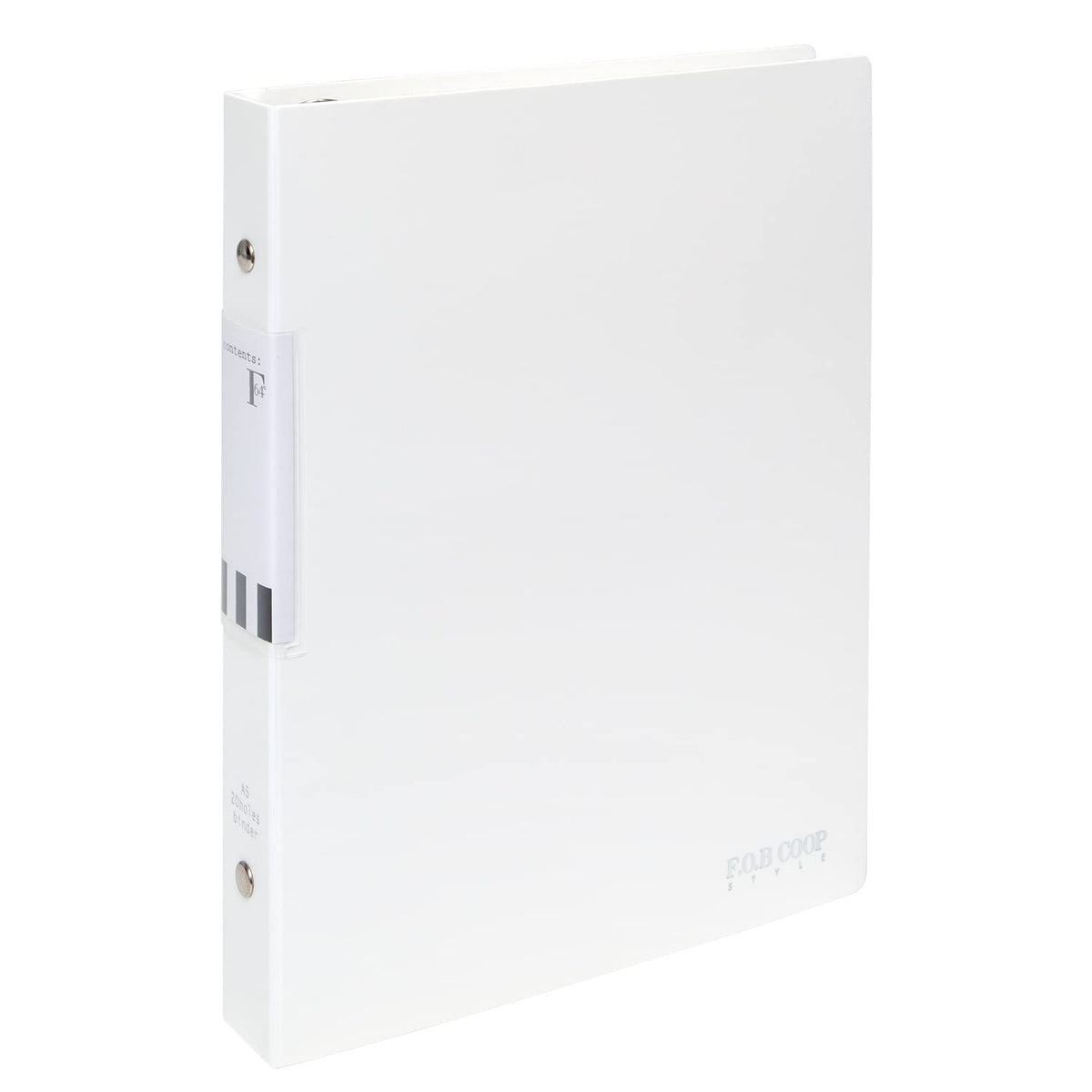 Kyokuto F.O.B COOP Loose-Leaf Binder, Metal Rings Holding About 140 Leaves, Pockets in Both Covers, A5 20-Hole, B5 26-Hole or A4 30-Hole, Clear, White, Grey or Black