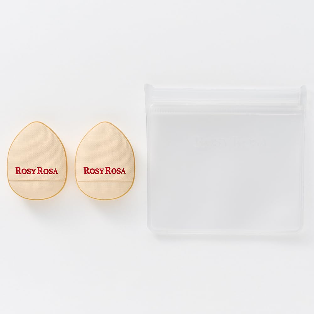 Rosy Rosa Spot Cover Puff, Set of 2 Thick Mini Makeup Puffs for Concealer, Cheeks and Highlights, Latex-Free, with a Soft Case