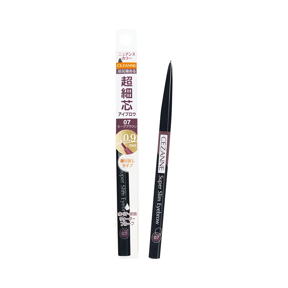 Cezanne Super Slim Eyebrow Pencil, 0.9 mm Twist-Up Waterproof Brow Pencil, 8 Shades
