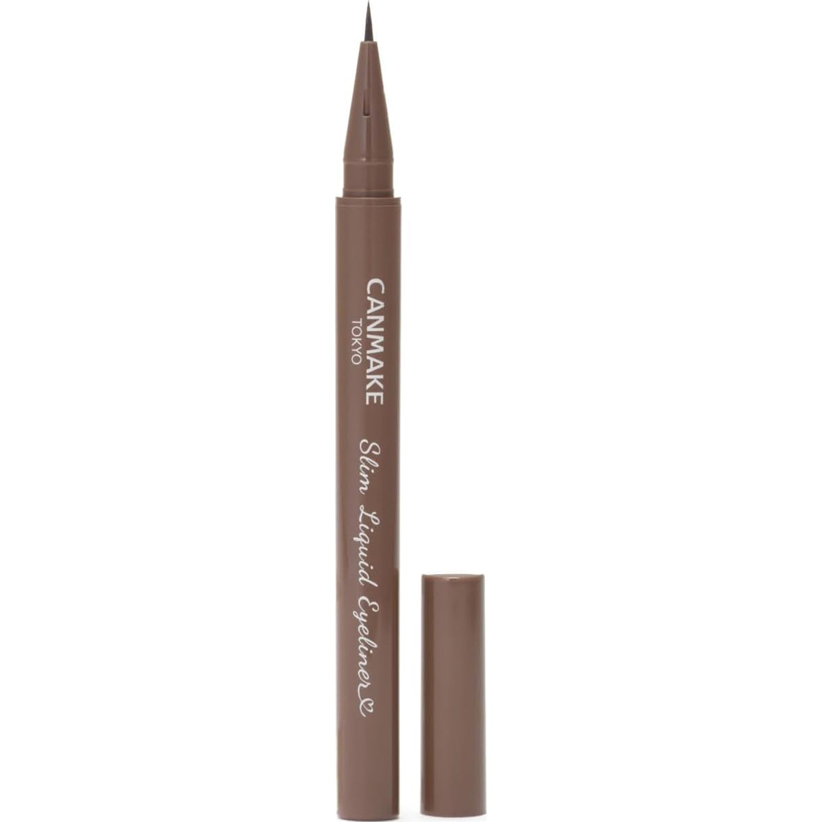 Canmake Slim Liquid Eyeliner, Ultra-Fine Short-Brush Liquid Eyeliner that Draws Thin Lines along the Lash Line, 0.7 mL