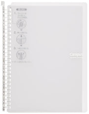 KOKUYO Campus Smart Ring Loose-Leaf Binder 60, Slim Fold-Back Cover B5 26-Hole for Up to 60 Sheets, 270 x 208 x 17 mm, Clear, Pink, Blue, Mint, Taupe, Pastel Patterns
