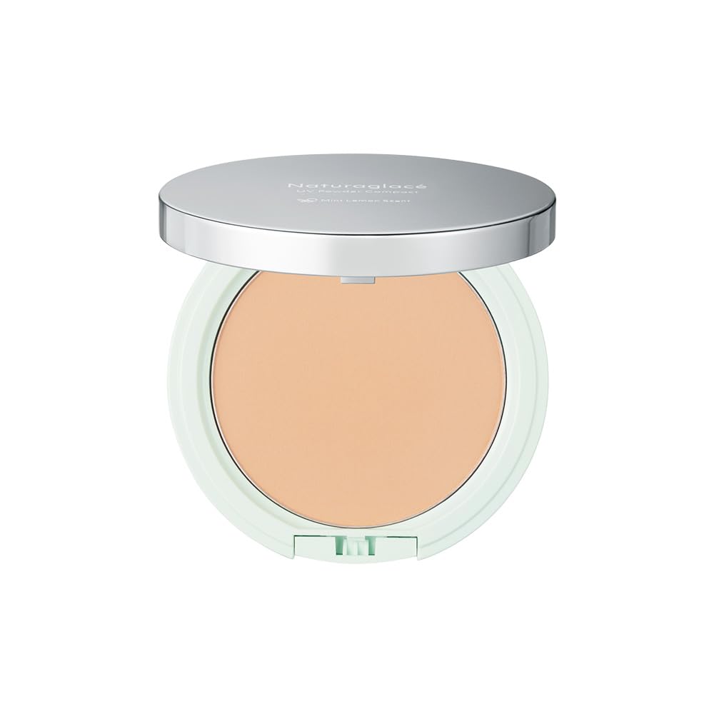 Naturaglace UV Powder Compact ML SPF50+ 12 g, Mint Lemon Scented Soap-Off Pressed UV Powder with Blue Light and Near-Infrared Cut