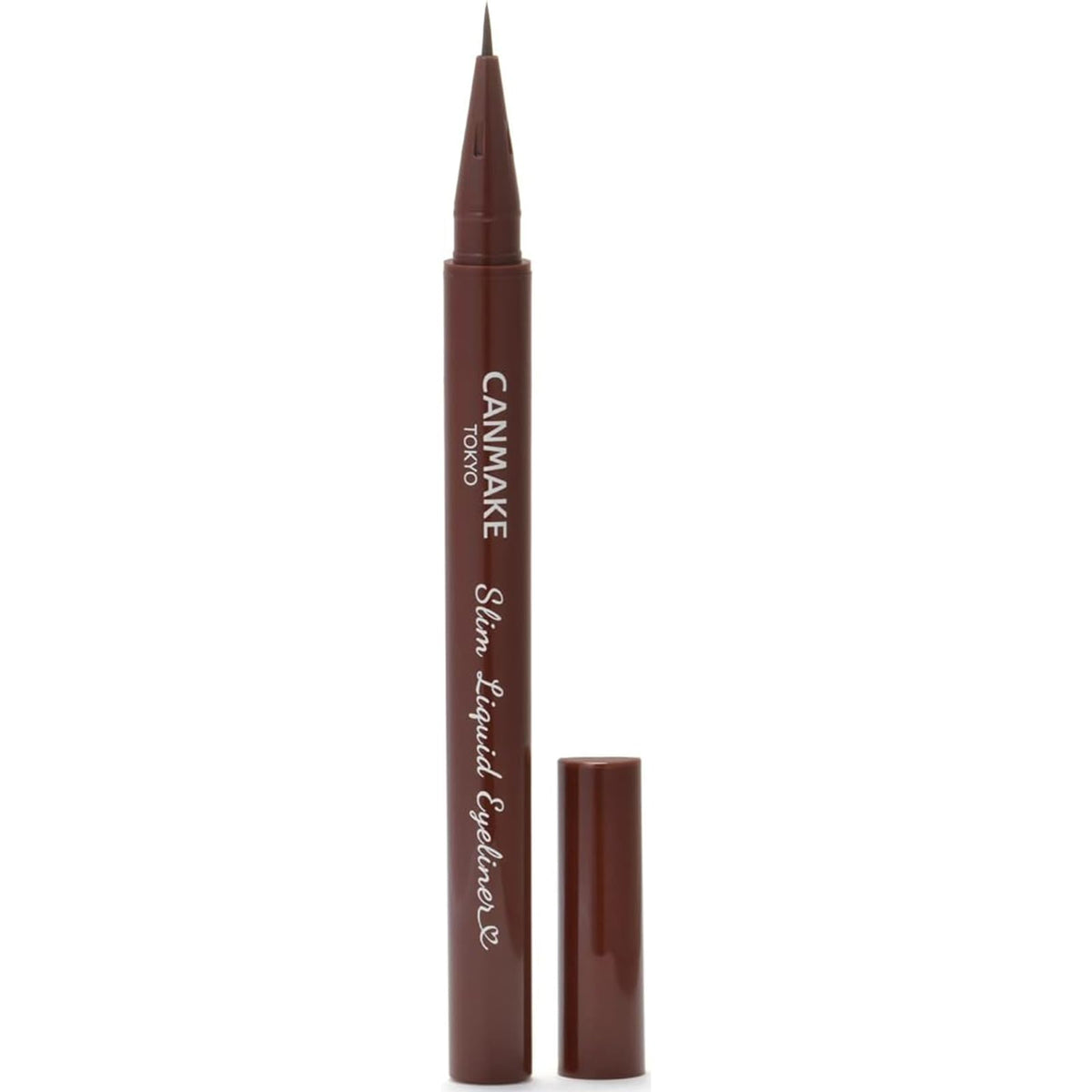 Canmake Slim Liquid Eyeliner, Ultra-Fine Short-Brush Liquid Eyeliner that Draws Thin Lines along the Lash Line, 0.7 mL