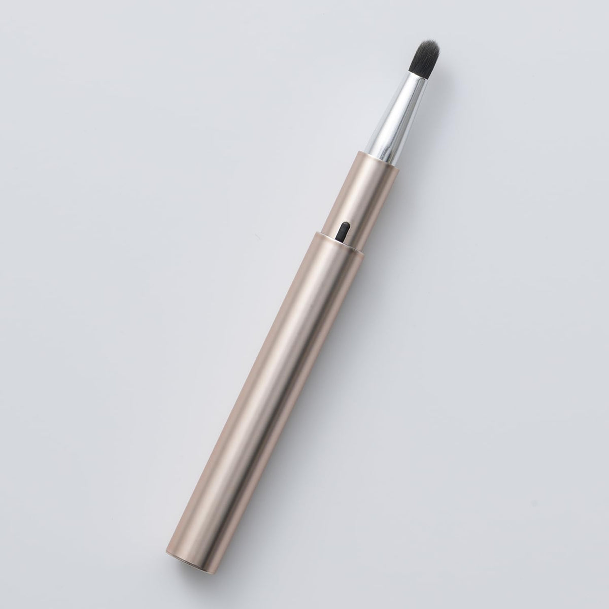 KAI Mini Maru Small Eyeshadow Brush KQ2211, Kumano Brush Slide-Cap Portable Brush for Lash Lines and Lower Lids, Badger Hair