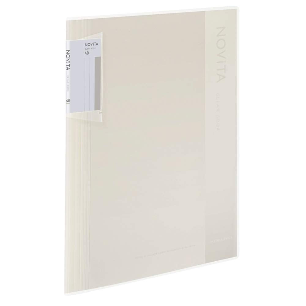 Kokuyo Novita Clear Book, Fixed Type A4-S with 40 Pockets for 500 Sheets, Spine Stretches 8 to 50 mm, 307 x 251 mm, Recycled PP Cover, Nine Colours