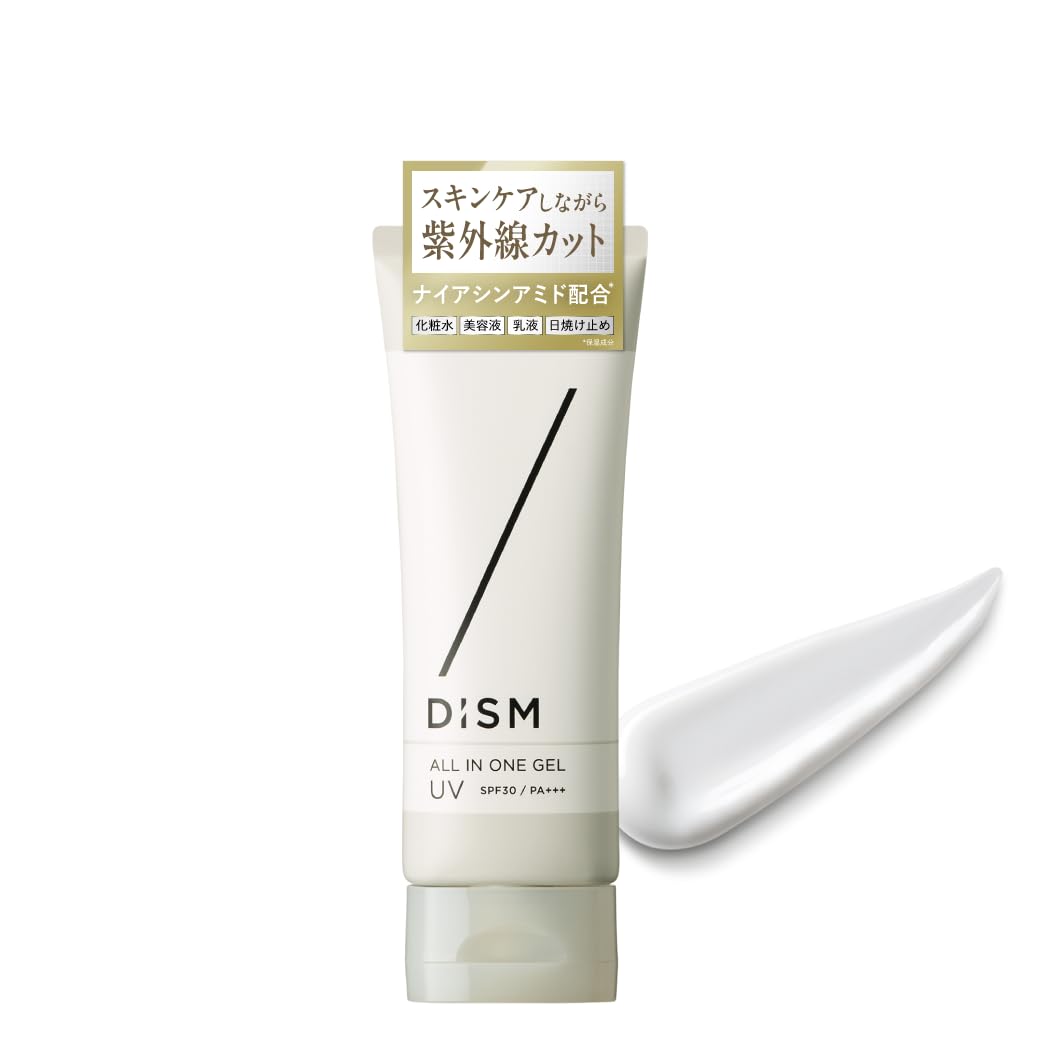 DISM All-in-One Gel UV SPF30 PA+++ 70 g, 4-in-1 Morning Gel with Niacinamide 5 Percent and Carnosine, Toner Serum Emulsion Sunscreen, Men's Skin Care
