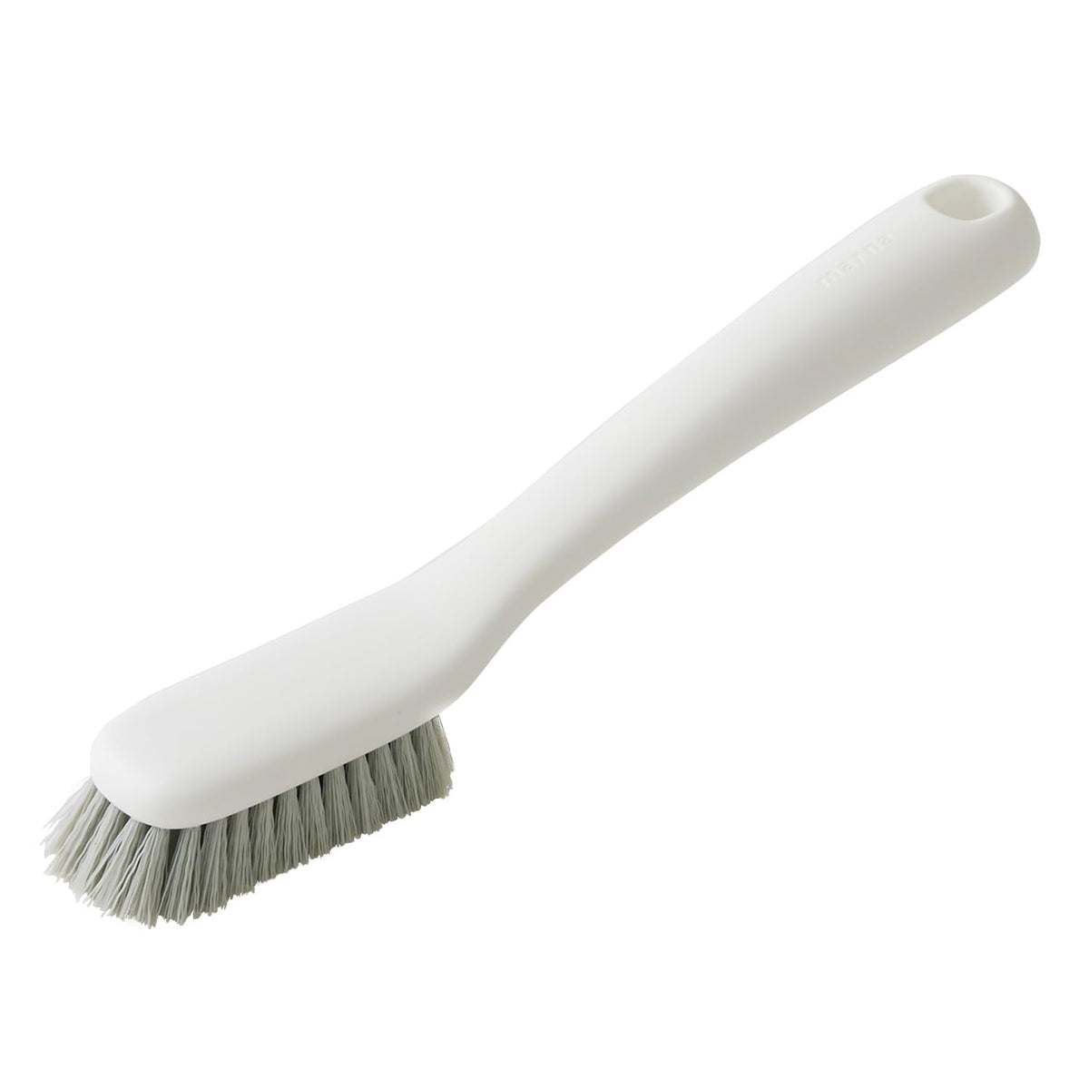 Marna Shoe Brush that Reaches the Toes, Washing Brush with Hard and Soft Bristles and Hook Hole, 22.6 x 3.6 x 4.1 cm, White